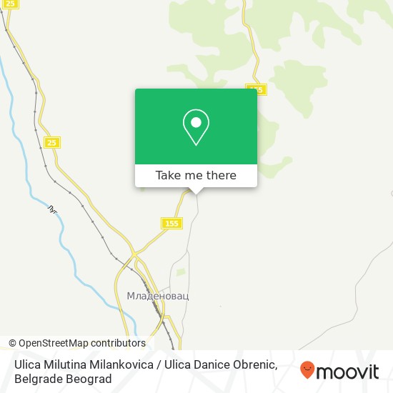 Ulica Milutina Milankovica / Ulica Danice Obrenic map