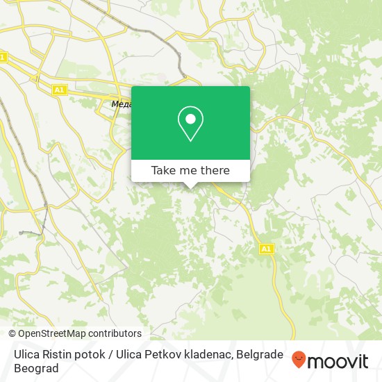 Ulica Ristin potok / Ulica Petkov kladenac map