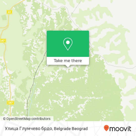 Улица Глумчево брдо map