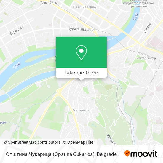 Општина Чукарица (Opstina Cukarica) map