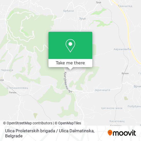 Ulica Proleterskih brigada / Ulica Dalmatinska map