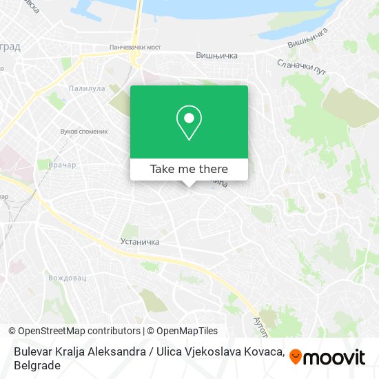 Bulevar Kralja Aleksandra / Ulica Vjekoslava Kovaca map