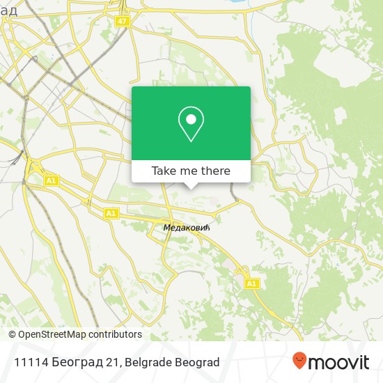 11114 Београд 21 map