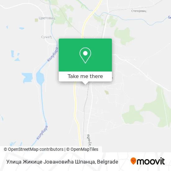 Улица Жикице Јовановића Шпанца map