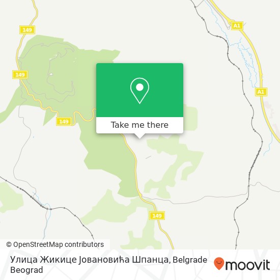 Улица Жикице Јовановића Шпанца map