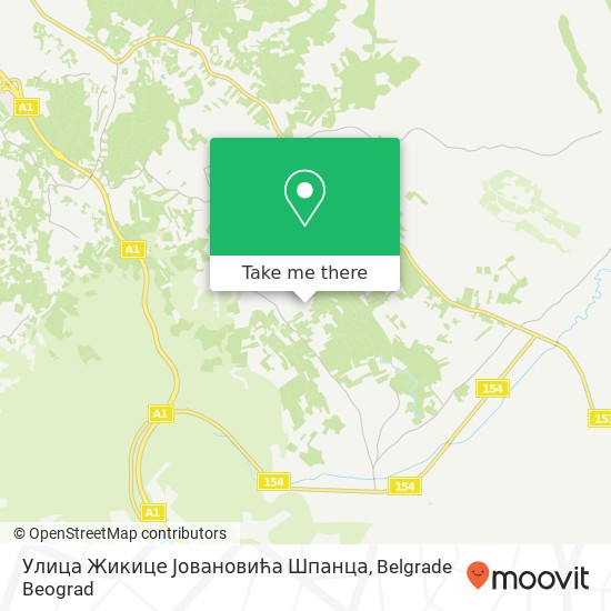 Улица Жикице Јовановића Шпанца map