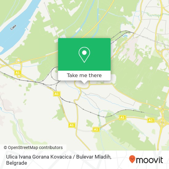 Ulica Ivana Gorana Kovacica / Bulevar Mladih map