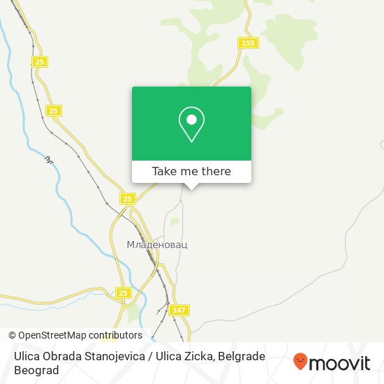 Ulica Obrada Stanojevica / Ulica Zicka map