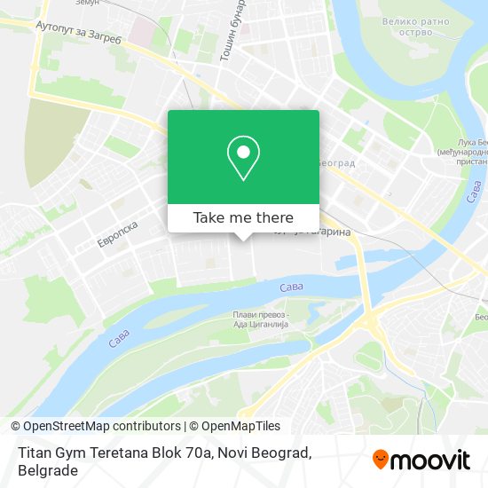 Titan Gym Teretana Blok 70a, Novi Beograd map