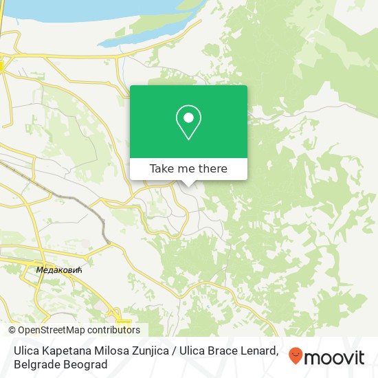 Ulica Kapetana Milosa Zunjica / Ulica Brace Lenard map