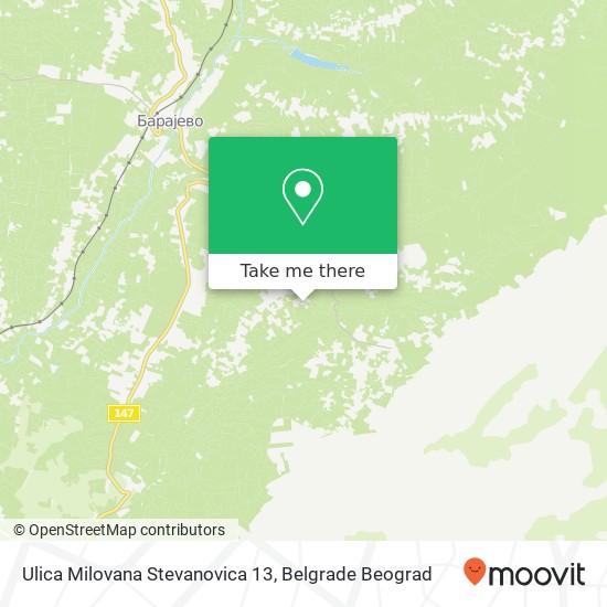 Ulica Milovana Stevanovica 13 map