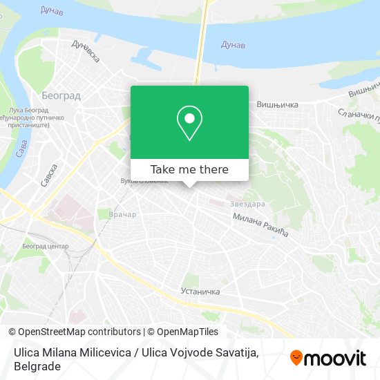 Ulica Milana Milicevica / Ulica Vojvode Savatija map