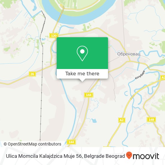 Ulica Momcila Kalajdzica Muje 56 map