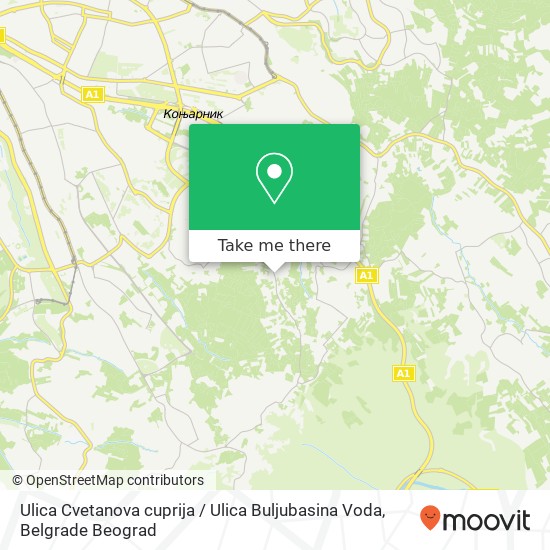 Ulica Cvetanova cuprija / Ulica Buljubasina Voda map