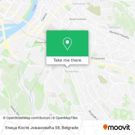 Улица Косте Јовановића 58 map