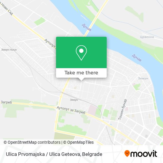 Ulica Prvomajska / Ulica Geteova map