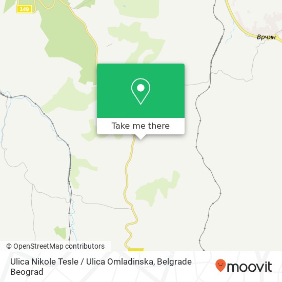 Ulica Nikole Tesle / Ulica Omladinska map