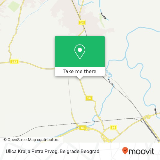 Ulica Kralja Petra Prvog map