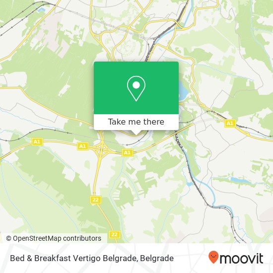 Bed & Breakfast Vertigo Belgrade map