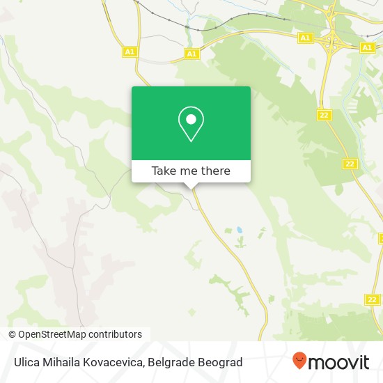 Ulica Mihaila Kovacevica map