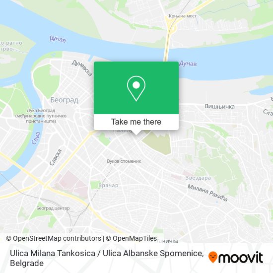 Ulica Milana Tankosica / Ulica Albanske Spomenice map