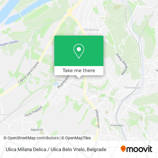 Ulica Milana Delica / Ulica Belo Vrelo map