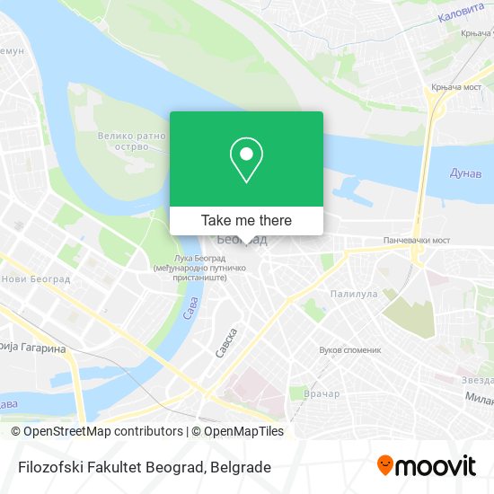 Filozofski Fakultet Beograd map