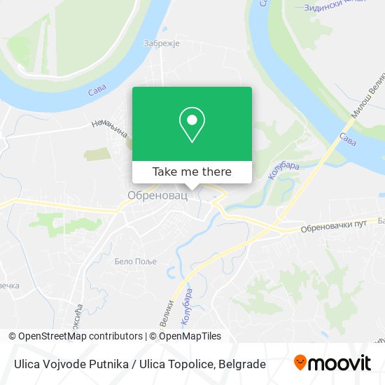 Ulica Vojvode Putnika / Ulica Topolice map