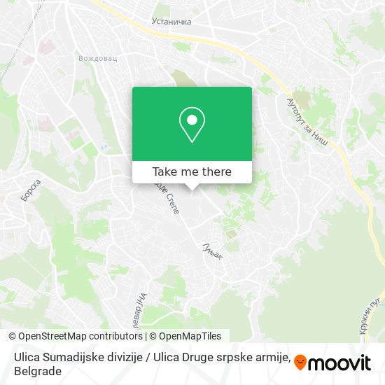 Ulica Sumadijske divizije / Ulica Druge srpske armije map