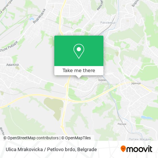 Ulica Mrakovicka / Petlovo brdo map