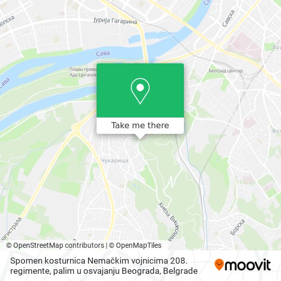 Spomen kosturnica Nemačkim vojnicima 208. regimente, palim u osvajanju Beograda map