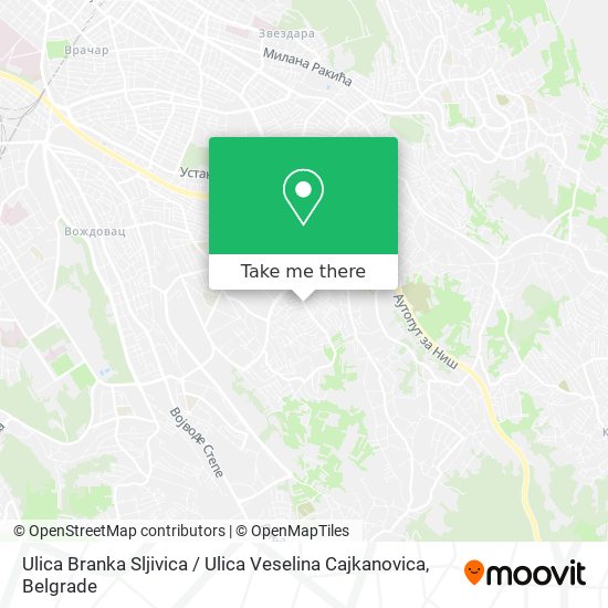 Ulica Branka Sljivica / Ulica Veselina Cajkanovica map