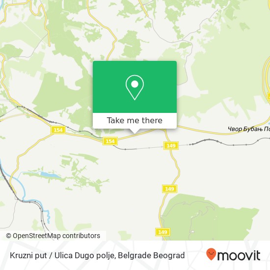 Kruzni put / Ulica Dugo polje map