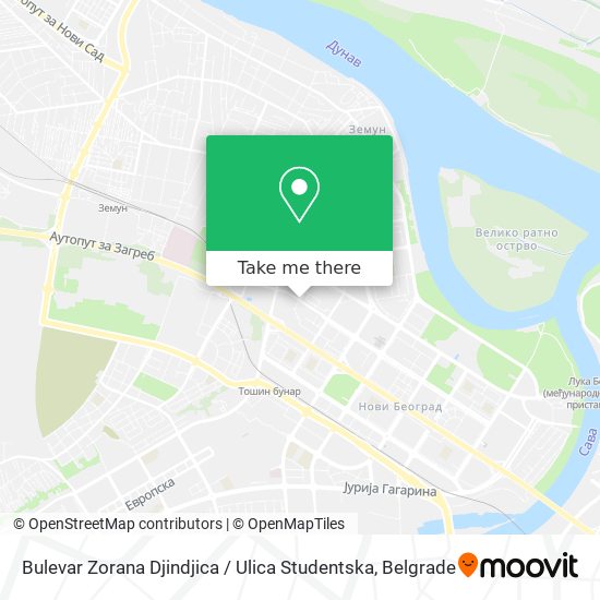 Bulevar Zorana Djindjica / Ulica Studentska map