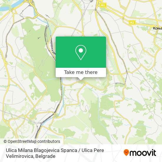 Ulica Milana Blagojevica Spanca / Ulica Pere Velimirovica map