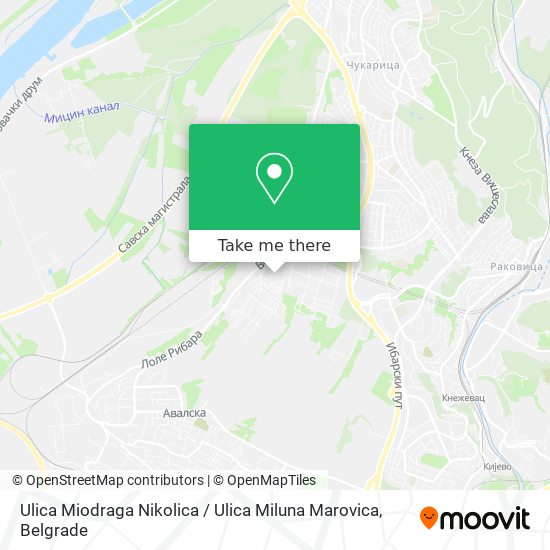 Ulica Miodraga Nikolica / Ulica Miluna Marovica map