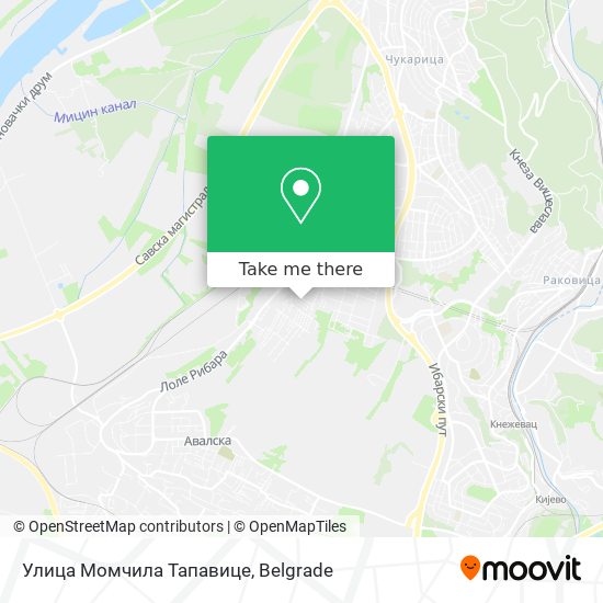 Улица Момчила Тапавице map