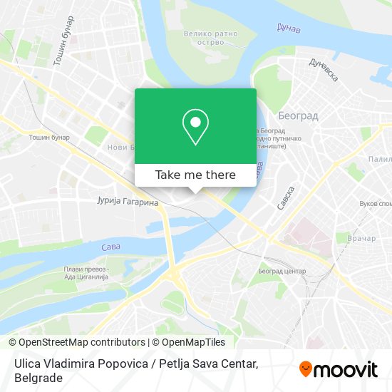 Ulica Vladimira Popovica / Petlja Sava Centar map