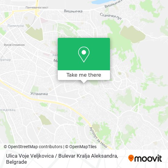 Ulica Voje Veljkovica / Bulevar Kralja Aleksandra map