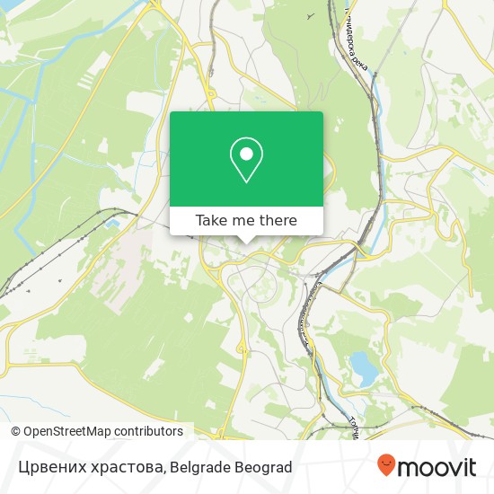 Црвених храстова map