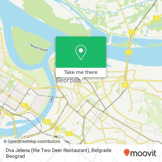 Dva Jelena (the Two Deer Restaurant) map