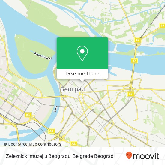 Zeleznicki muzej u Beogradu map