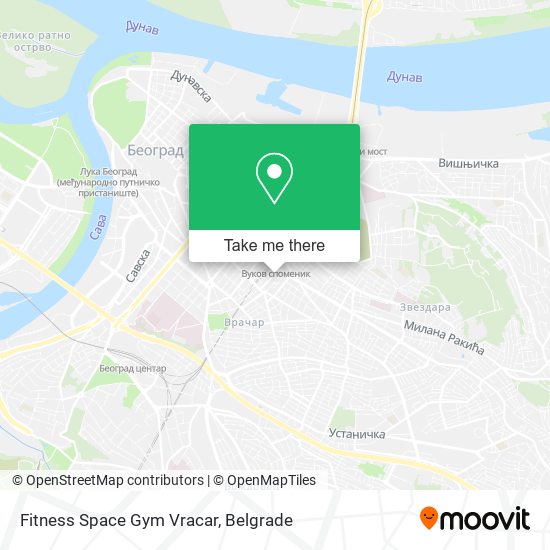 Fitness Space Gym Vracar map