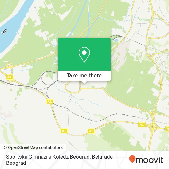 Sportska Gimnazija Koledz Beograd map