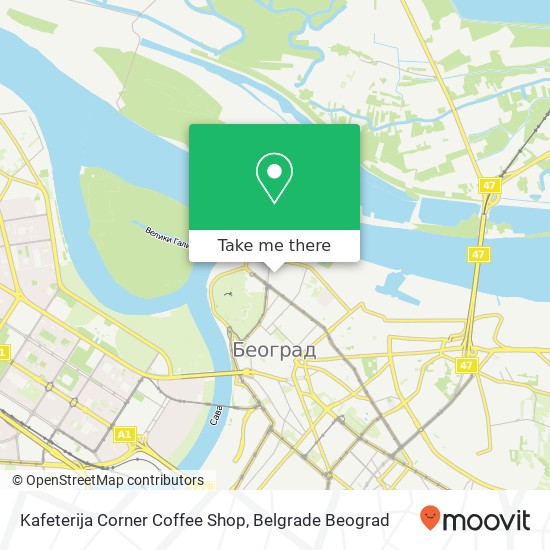 Kafeterija Corner Coffee Shop map