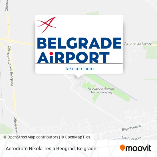 Aerodrom Nikola Tesla Beograd map