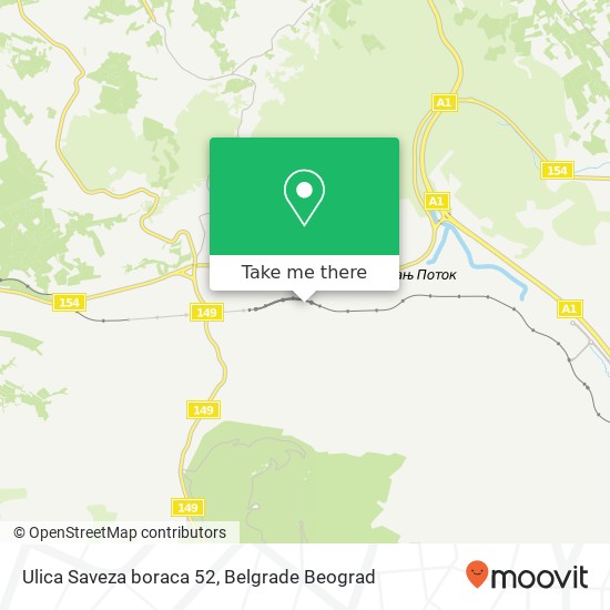 Ulica Saveza boraca 52 map