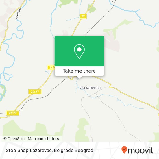 Stop Shop Lazarevac map