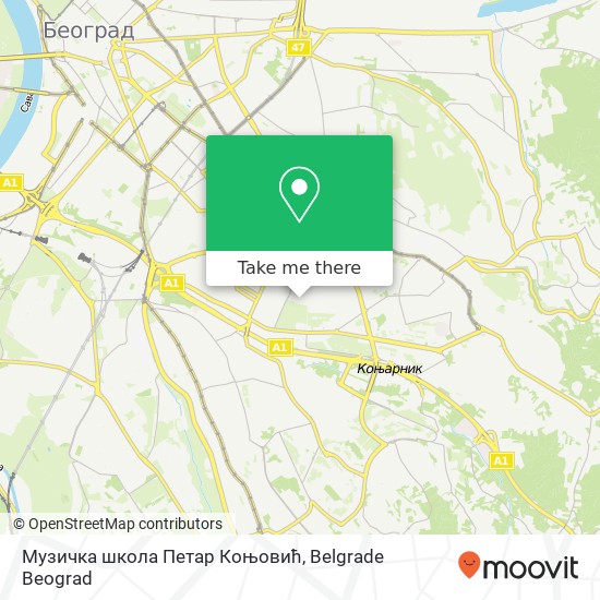 Музичка школа Петар Коњовић map