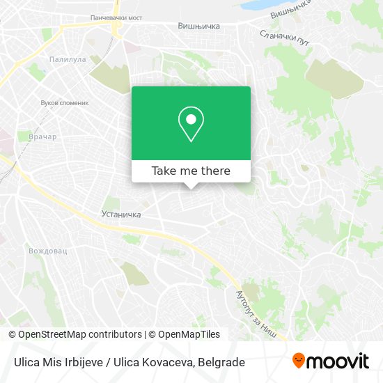 Ulica Mis Irbijeve / Ulica Kovaceva map